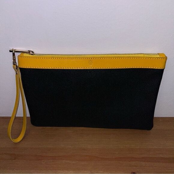 Garuglieri Leather Wristlet Clutch Cosmetic Bag - Picture 3 of 10